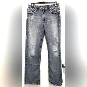 Lucky Brand Men’s Blade Distressed Long Inseam Jeans Relaxed Fit Size 33